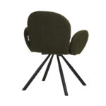 Armchair Garzele Inart green teddy fabric-leg black metal 68x66x82.5cm - Слика 2