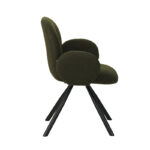 Armchair Garzele Inart green teddy fabric-leg black metal 68x66x82.5cm - Слика 3