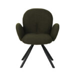 Armchair Garzele Inart green teddy fabric-leg black metal 68x66x82.5cm - Слика 4