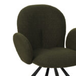 Armchair Garzele Inart green teddy fabric-leg black metal 68x66x82.5cm - Слика 6