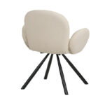 Armchair Garzele Inart beige teddy fabric-leg black metal 68x66x82.5cm - Слика 3