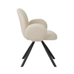 Armchair Garzele Inart beige teddy fabric-leg black metal 68x66x82.5cm - Слика 4