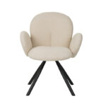 Armchair Garzele Inart beige teddy fabric-leg black metal 68x66x82.5cm - Слика 5