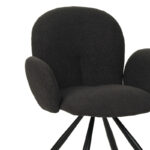 Armchair Garzele Inart dark grey teddy fabric-leg black metal 68x66x82.5cm - Слика 6