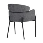Tolerse Inart armchair light gray fabric-leg black metal 58x57x80cm - Image 2