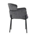 Tolerse Inart armchair light gray fabric-leg black metal 58x57x80cm - Image 3