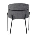 Tolerse Inart armchair light gray fabric-leg black metal 58x57x80cm - Image 5