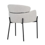 Tolerse Inart armchair beige fabric-leg black metal 58x57x80cm - Image 2