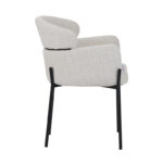 Tolerse Inart armchair beige fabric-leg black metal 58x57x80cm - Image 3