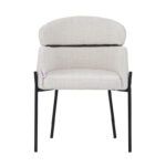 Tolerse Inart armchair beige fabric-leg black metal 58x57x80cm - Image 4