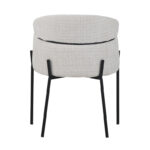 Tolerse Inart armchair beige fabric-leg black metal 58x57x80cm - Image 5