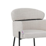 Tolerse Inart armchair beige fabric-leg black metal 58x57x80cm - Image 6