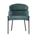 Tolerse Inart armchair green fabric-leg black metal 58x57x80cm - Слика 4