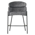 Bar stool Tolerse Inart light gray fabric-leg black metal - Image 4