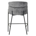 Bar stool Tolerse Inart light gray fabric-leg black metal - Image 5