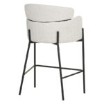 Bar stool Tolerse Inart beige fabric-leg black metal - Слика 2