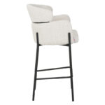 Bar stool Tolerse Inart beige fabric-leg black metal - Слика 3