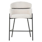 Bar stool Tolerse Inart beige fabric-leg black metal - Слика 4