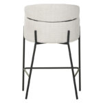 Bar stool Tolerse Inart beige fabric-leg black metal - Слика 5