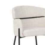 Bar stool Tolerse Inart beige fabric-leg black metal - Слика 6