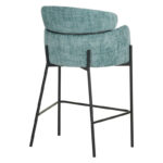 Bar stool Tolerse Inart green fabric-leg black metal - Слика 2