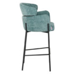 Bar stool Tolerse Inart green fabric-leg black metal - Слика 3