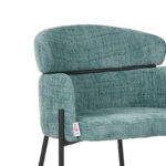 Bar stool Tolerse Inart green fabric-leg black metal - Слика 6