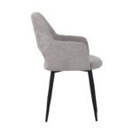 Factols Inart armchair beige-grey fabric-leg black metal 53x61x84cm - Image 3