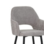 Factols Inart armchair beige-grey fabric-leg black metal 53x61x84cm - Image 6