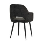 Factols Inart armchair dark grey fabric-leg black metal 53x61x84cm - Слика 2