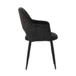 Factols Inart armchair dark grey fabric-leg black metal 53x61x84cm - Слика 3
