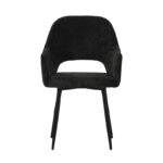 Factols Inart armchair dark grey fabric-leg black metal 53x61x84cm - Слика 4