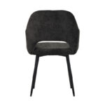 Factols Inart armchair dark grey fabric-leg black metal 53x61x84cm - Слика 5