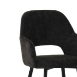 Factols Inart armchair dark grey fabric-leg black metal 53x61x84cm - Слика 6