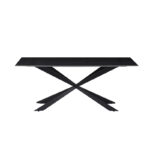 Cozline Inart table black marble sintered stone-leg black metal 180x90x76cm - Слика 2