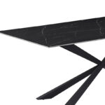 Cozline Inart table black marble sintered stone-leg black metal 180x90x76cm - Слика 4