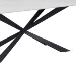 Cozline Inart table white marble sintered stone-leg black metal 180x90x76cm - Слика 5