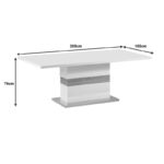 Zoekrin Inart table white mdf 200x100x76cm - Слика 5