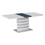 Растегнувачка маса Дарсиле Инарт бела со сиво-јаглен мдф 140-180x90x76 см