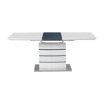 Extendable table Darsile Inart white with grey-charcoal mdf 140-180x90x76cm - Слика 3