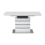 Extendable table Darsile Inart white with grey-charcoal mdf 140-180x90x76cm - Слика 4