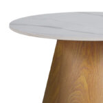 Side table Soleire Inart white marble sintered stone D50x46cm - Слика 2