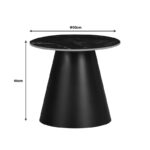 Fabrin Inart side table black marble sintered stone-black metal D50x46cm - Image 4