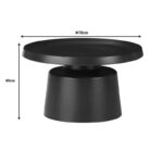 Coffee table Ginoze Inart black metal D70x40cm - Слика 4