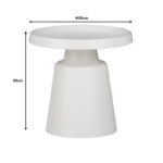 Side table Ginoze Inart white metal D50x50cm - Image 4