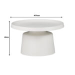 Coffee table Ginoze Inart white metal D70x40cm - Слика 4