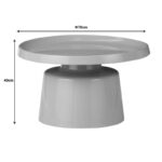 Coffee table Ginoze Inart cappuccino metal D70x40cm - Image 4
