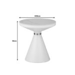 Side table Coozlin Inart white marble sintered stone and white-gold metal D50x50cm - Image 4