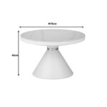 Coffee table Coozlin Inart white marble metal D70x40cm - Слика 4