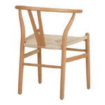 Wishbone chair rubberwood-rope in natural shade 60x51x80cm - Image 2